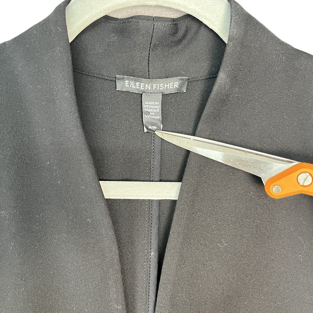 Eileen Fisher MSRP $298 Washable Flex Ponte Cardigan Jacket | Black size M - Picture 3 of 9